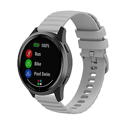 Bracelet en silicone points en forme de vague 18mm, réglable pour votre Garmin Venu 2S/Vivomove 3S/Vivoactive 4S - gris