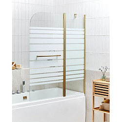 Beliani Paroi de bain douche TUAPI 140 x 120 cm Doré