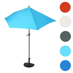 Mendler Parasol Parla en alu, hémicycle, parasol de balcon UV 50+ ~ 270cm turquoise avec pied