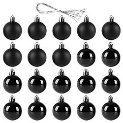 Avis Un ensemble de boules pour le sapin de Noël / boules incassables noires 20 pièces 4 cm