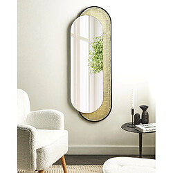 Beliani Miroir CREIL Rotin Naturel