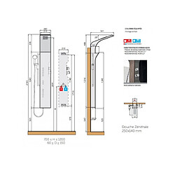 Colonne de douche avec hydromassage NOVELLINI VANITY S burlington 164cm