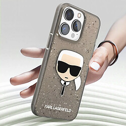 Acheter Karl Lagerfeld Coque Paillette pour iPhone 13 Pro Finition Fumée Noir Transparent