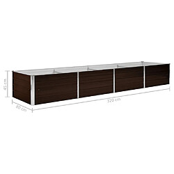 vidaXL Lit surélevé de jardin Marron 320x80x45 cm Acier galvanisé pas cher