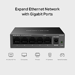 Acheter Mercusys Boitier en métal Switch de bureau 5 ports Gigabit port RJ45 à négociation automatique 8× 10/100/1000 Mbps prenant en charge Auto-MDI/MDIX