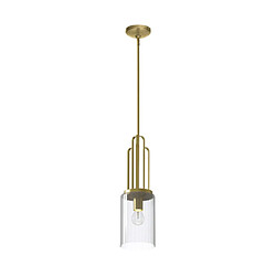 Elstead Lighting Suspension Kichler Verre cannelé transparent,acier Laiton naturel brossé