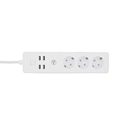 Avis Barrette d'Alimentation WiFi Tellur, 3 Prises, 4*USB 4A, 2200W, 10A, 1.8m