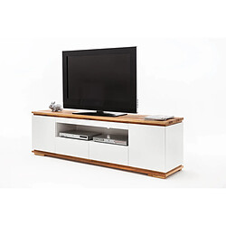 Avis Pegane Meuble TV en laqué blanc mat - L202 x H54 x P40 cm