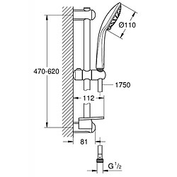 set de douche - eco euphoria - 600 mm - chromé - grohe 27230001