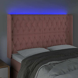 Acheter Maison Chic Tête de lit scandinave à LED,meuble de chambre Rose 163x16x118/128 cm Velours -MN56925