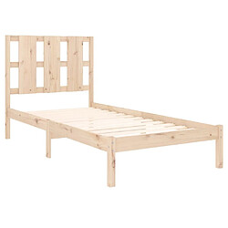 Acheter Maison Chic Lit Moderne Chambre - Cadre/structure de lit pour adulte bois massif 75x190 cm petit simple -MN94026