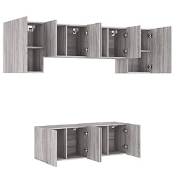 Avis vidaXL Unités murales TV 6 pcs sonoma gris bois d'ingénierie