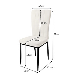 ML-Design Set de 4 chaises de salle à manger Chaise de cuisine Chaise rembourrée Chaise de salon Blanc velours pas cher