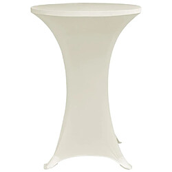 Acheter Decoshop26 Housses élastiques de table Ø 70 cm Crème 4 pièces DEC022512