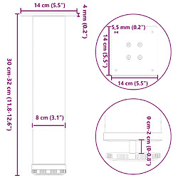 vidaXL Pieds de table basse 4 pcs blanc 30-32 cm acier pas cher