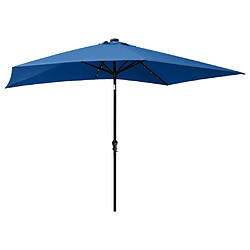 Acheter Maison Chic Parasol Jardin | Parasol avec LED et mat en acier Bleu azuré 2x3 m - GKD58932