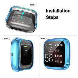 Wewoo Boîtier de montre Housse en TPU à couverture totale pour Fitbit Versa 2 bleue pas cher