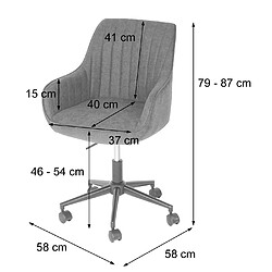 Avis Decoshop26 Chaise de bureau pivotante avec accoudoirs en tissu anthracite coutures décoratives 04_0006209