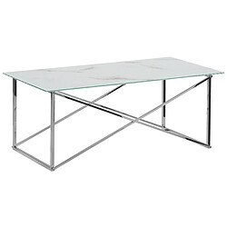 Beliani Table basse Emporia effet marbre argenté