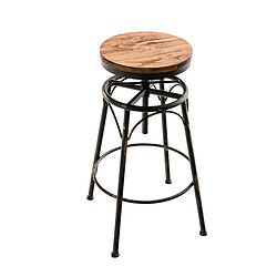 Acheter Decoshop26 Lot de 2 tabourets de bar style industriel contemporain hauteur réglable en métal bronze et assise en bois clair 10_0004018