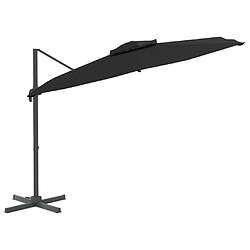 Helloshop26 Parasol meuble de jardin cantilever à double toit 400 x 300 cm noir 02_0008158