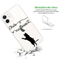 Avis Coque iPhone 12 mini souple transparente Chats Mailleries Motif Ecriture Tendance Evetane