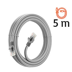 Câble Réseau Ethernet RJ45 Catégorie 6 Connexion Rapide Fiable 5m LinQ Gris pas cher