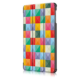 Acheter Etui en PU motif imprimé tri-pliure avec support chèques colorisés pour votre Samsung Galaxy Tab A 10.1 (2019) T515/T510