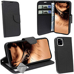 Htdmobiles Housse etui portefeuille pour Apple iPhone 11 + film ecran - NOIR / NOIR