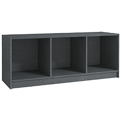 Maison Chic Meuble TV scandinave - Banc TV pour salon Gris 104x33x41 cm Bois de pin massif -MN74808