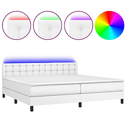 vidaXL Sommier à lattes de lit avec matelas et LED Blanc 200x200 cm