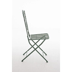 Decoshop26 Chaise de jardin pliable en fer forgé vert vieilli MDJ10081