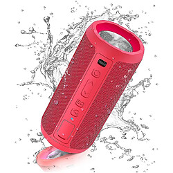 Universal Haut-parleurs YYH-Bluetooth, haut-parleurs Bluetooth sans fil portables avec lumières LED, plus grand volume et basse améliorée, IPX7 imperméable (rouge)