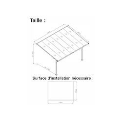 Vente-Unique Pergola adossée en aluminium 13,2 m² anthracite ALVARO pas cher