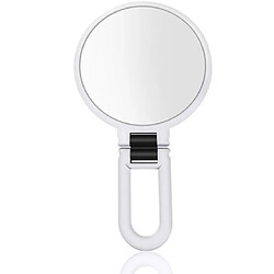 Wewoo Miroir de maquillage grossissant à main réglable pliable et ajustabletaille 10 fois blanc