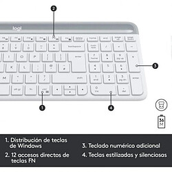 Teclado y Ratón Inalámbricos Logitech Slim Combo MK470/ Blanco