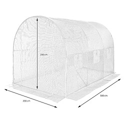 Acheter Ecd Germany Bâche de rechange pour serre de jardin tunnel 6m² film de serre PE 2x3x2 m blanc