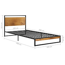 vidaXL Cadre de lit sans matelas métal 100x200 cm pas cher