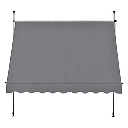 Acheter Store Banne Manuel Rétractable pour Terrasse Marquise Soleil de Balcon Auvent Téléscopique Hauteur et Inclinaison Réglable Sans Perçage Acier Polyester 150 x 120 x 200-300 cm Gris Ardoise [pro.tec]