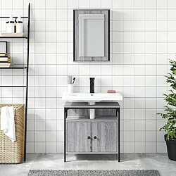 Avis ComfortXL Ensemble De Meubles De Salle De Bain 2 Pièces Sonoma Gris