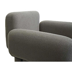 Avis Mendler Fauteuil lounge HWC-L83, fauteuil cocktail fauteuil rembourré, tissu bouclé/textile métal ~ gris