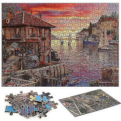 Acheter Universal 1000 pièces coucher de soleil méditerranéen puzzle bricolage puzzle jouets assemblage image déco