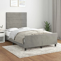 Maison Chic Lit adulte - Cadre Structure de lit avec tête de lit Contemporain Gris clair 120x200 cm -MN82660