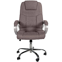 Decoshop26 Fauteuil de bureau ergonomique est confortable en tissu taupe et métal chromé 10_0002387