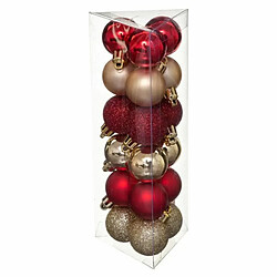 Lot de 18 Boules de Noël Colorama 3cm Rouge & Or