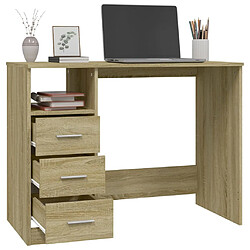 Acheter vidaXL Bureau avec tiroirs Chêne sonoma 102x50x76 cm Bois d'ingénierie