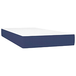 Maison Chic Structures de lit + matelas,Lit à sommier tapissier avec matelas Bleu 90x190 cm Tissu -MN18282 pas cher