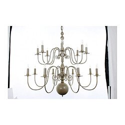 Lumière Chandelier sans abats jours Bologna Crème 16 ampoules 107cm