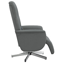 Avis vidaXL Fauteuil inclinable de massage et repose-pieds gris foncé tissu