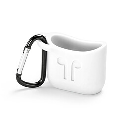 Wewoo Etui Casque / Ecouteurs blanc pour Apple AirPods Portable Sans Fil Bluetooth Écouteurs Silicone Boîte De Protection iPhone Anti-perdus Dropproof Sac De Rangement avec Crochet